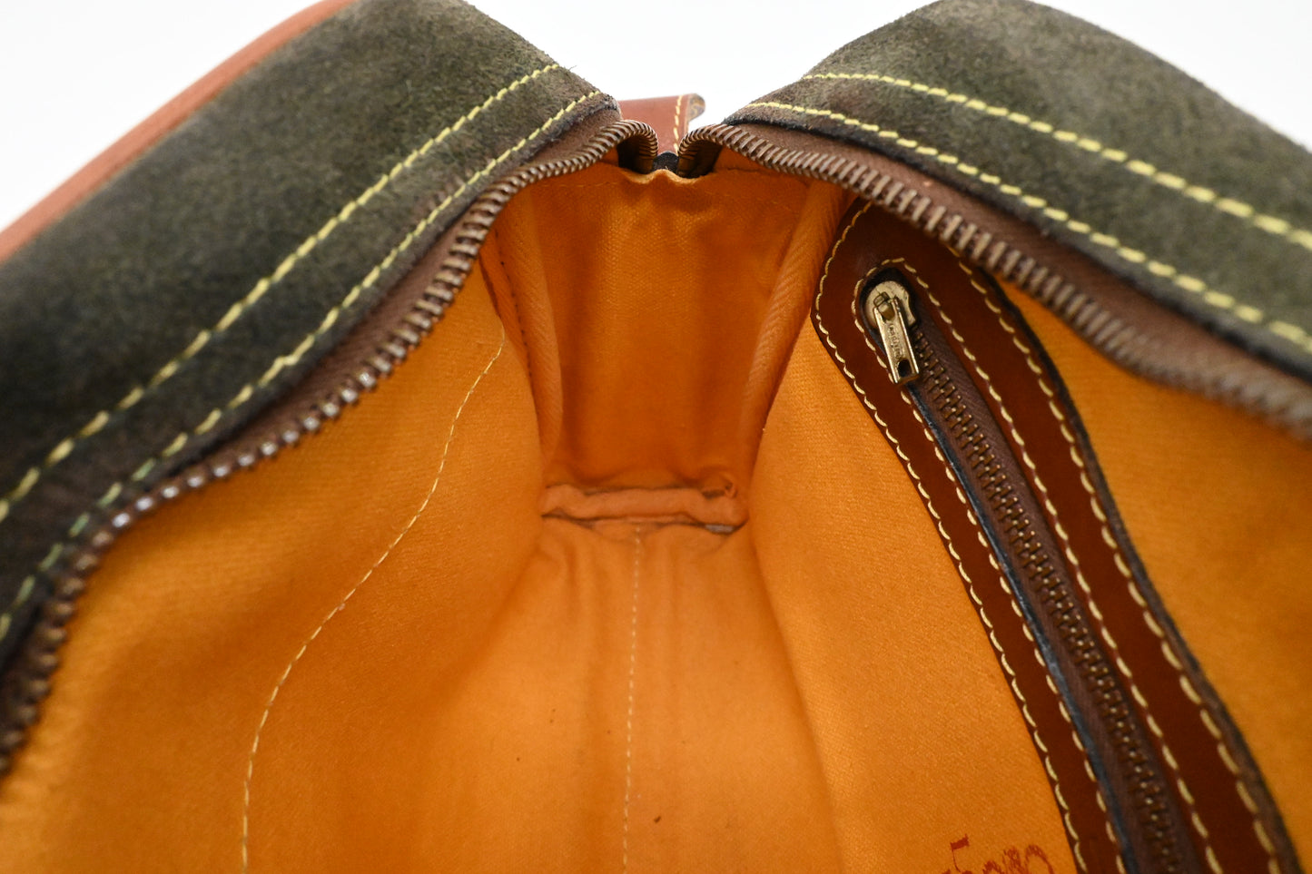 Loewe Crossbody in Brown Leather and Green Suede