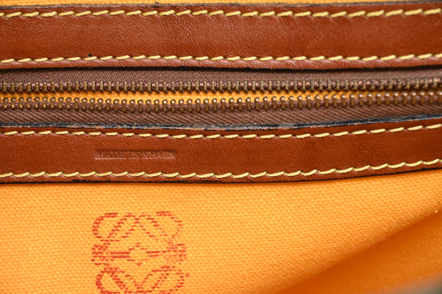 Loewe Crossbody in Brown Leather and Green Suede