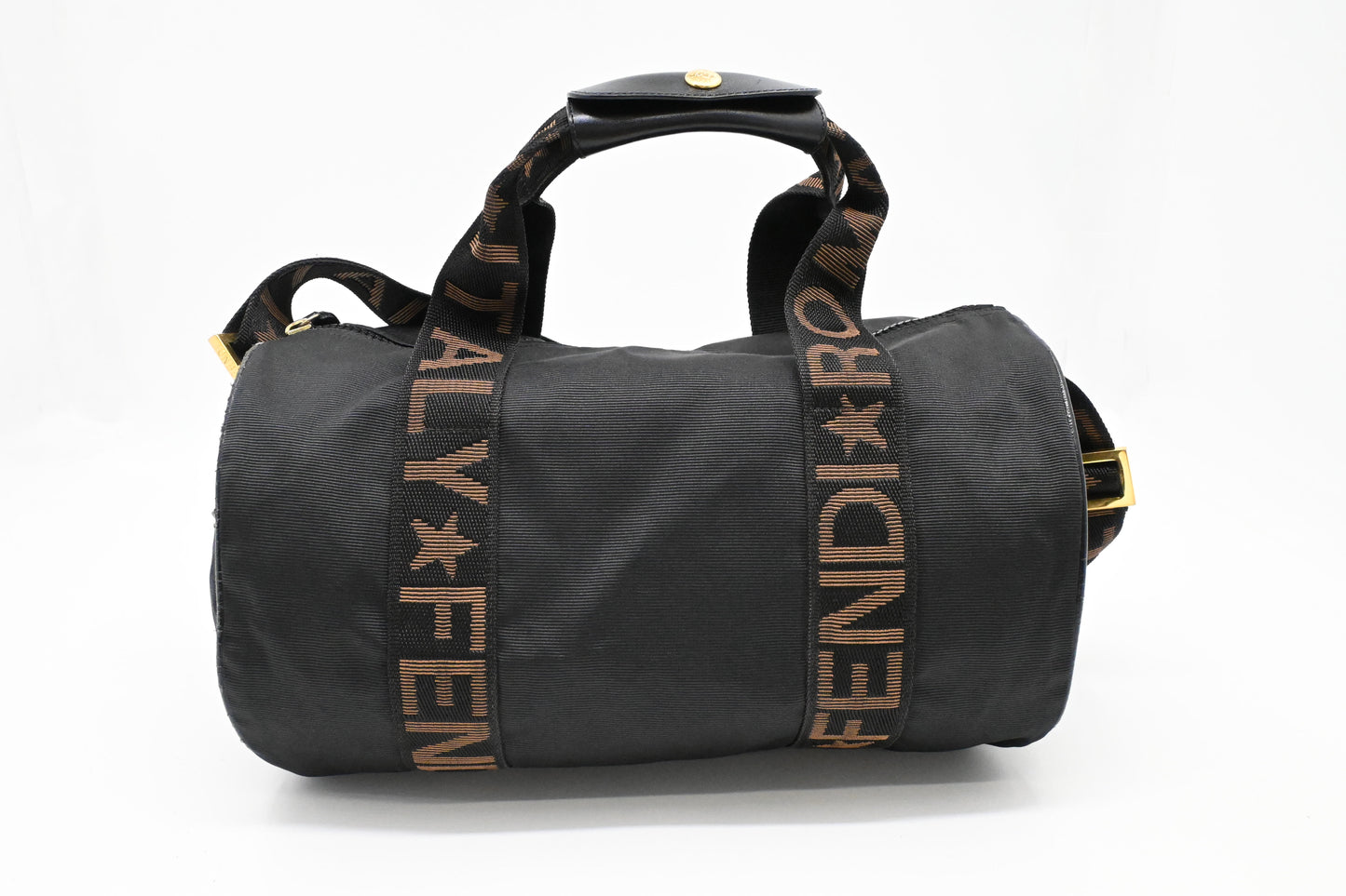 Fendi 2way Boston Bag in Black Canvas