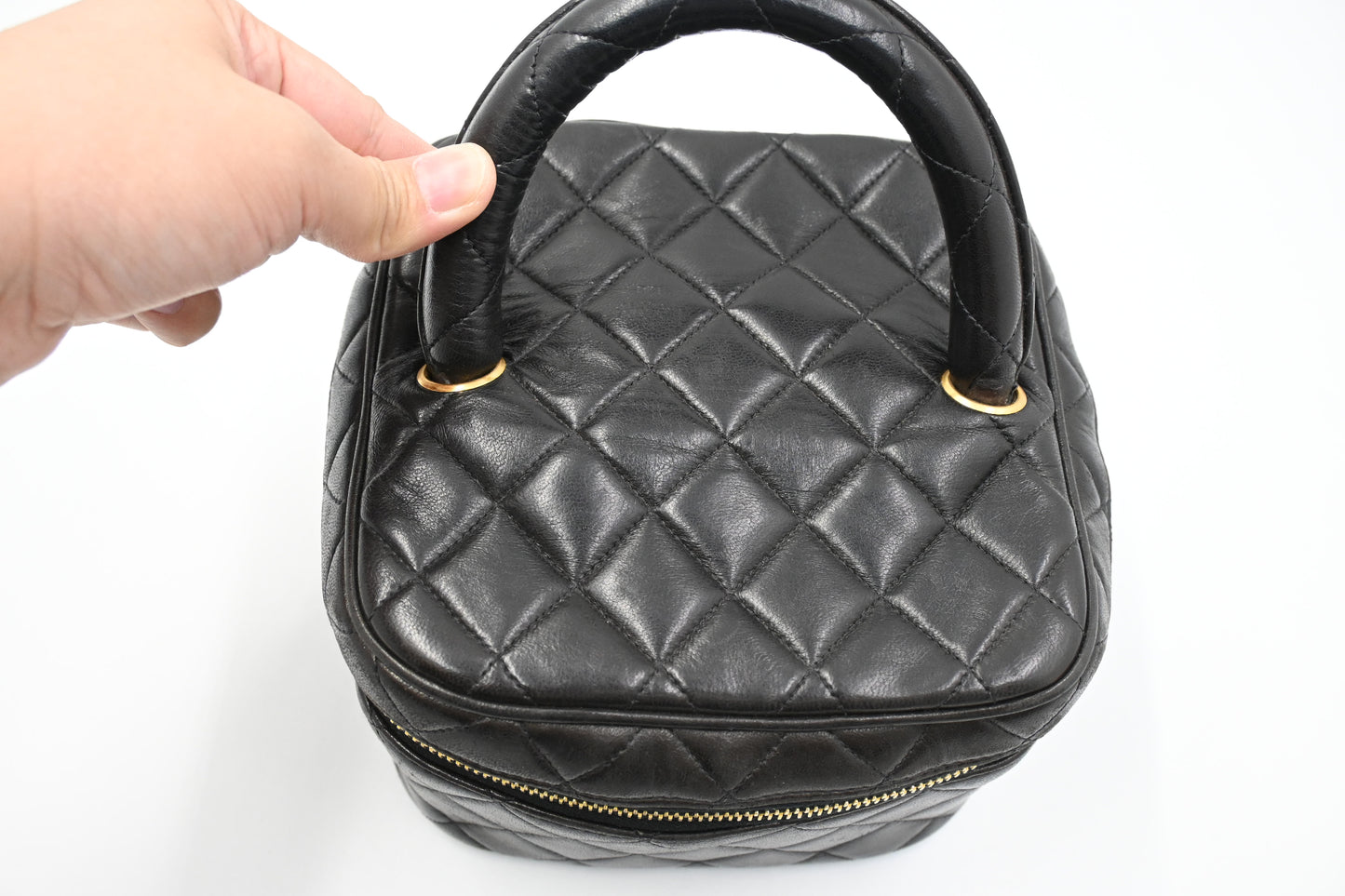 Chanel Vanity in Black Matelassé Leather