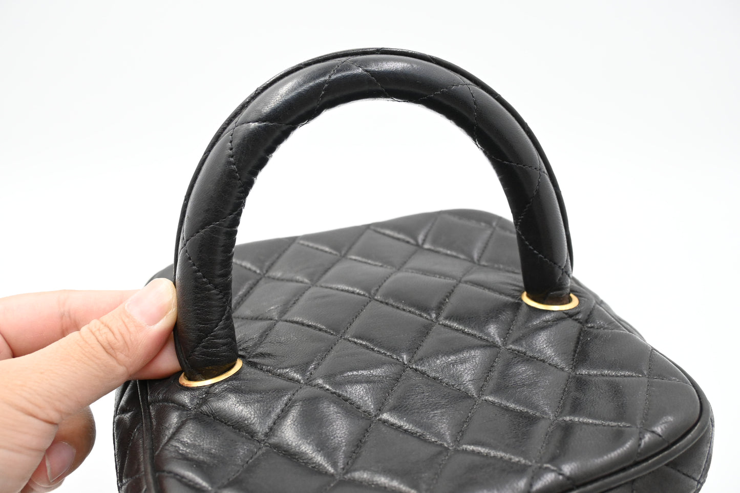 Chanel Vanity in Black Matelassé Leather