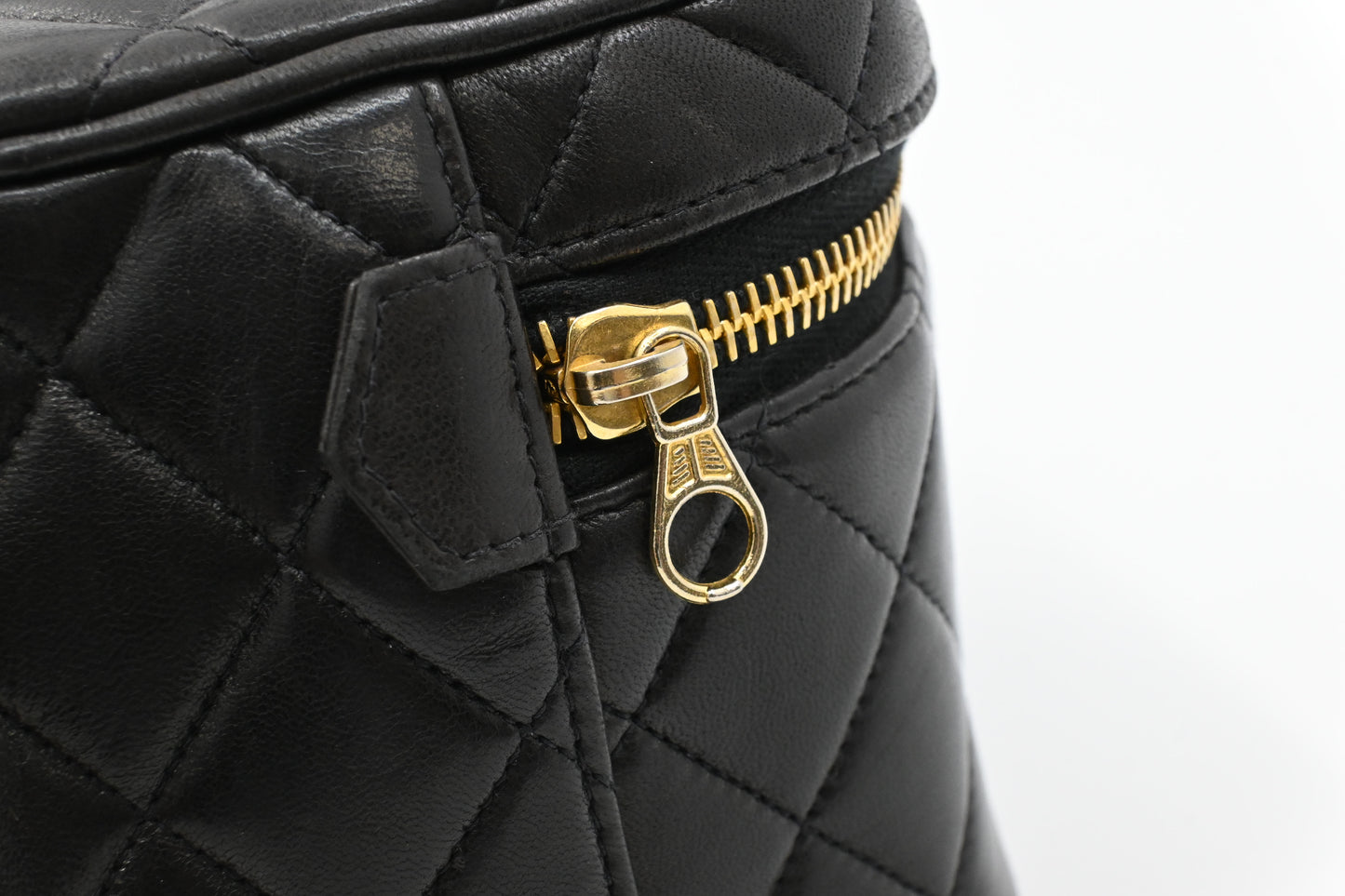 Chanel Vanity in Black Matelassé Leather