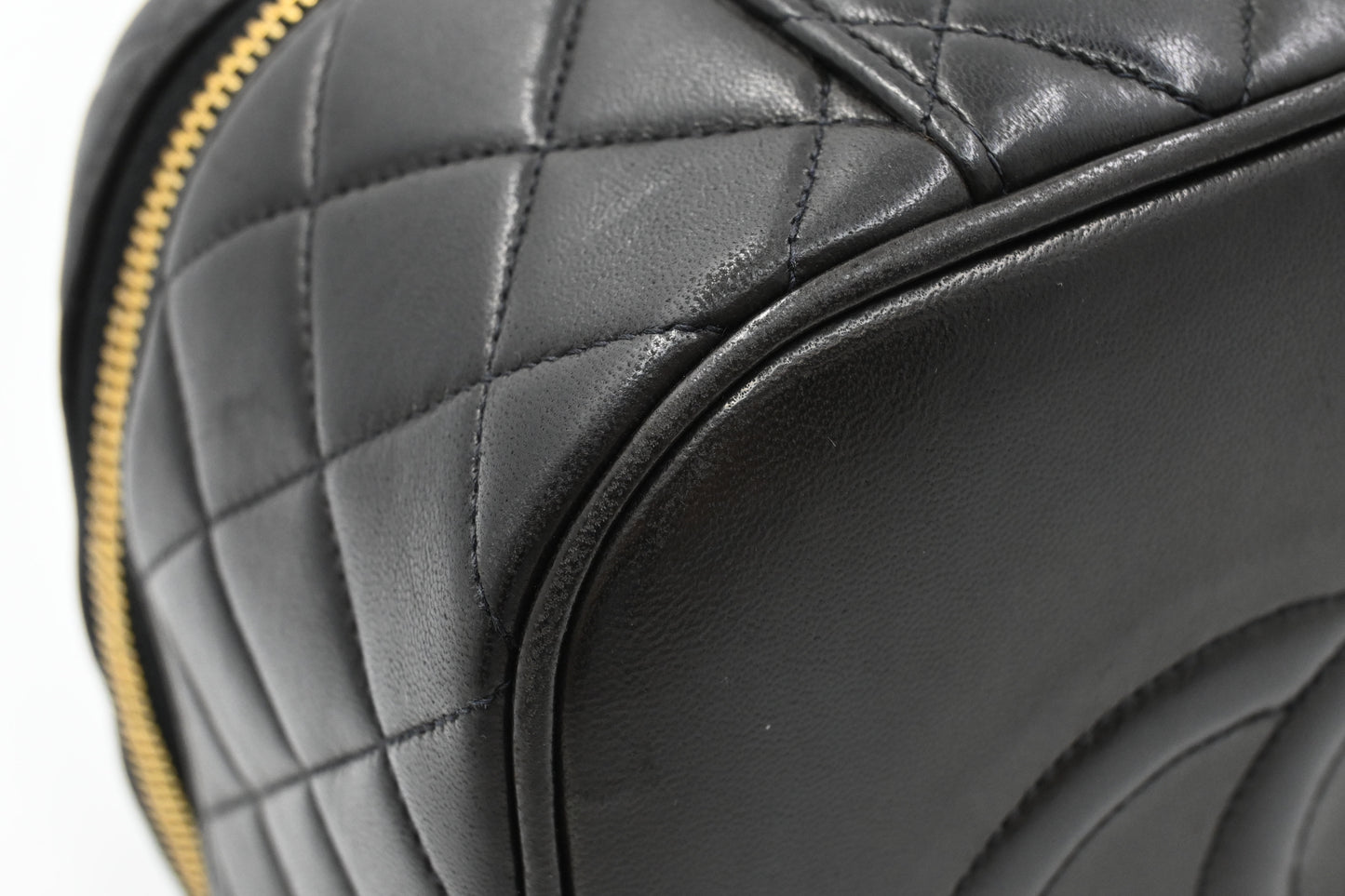 Chanel Vanity in Black Matelassé Leather