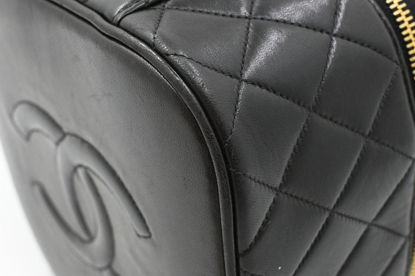 Chanel Vanity in Black Matelassé Leather