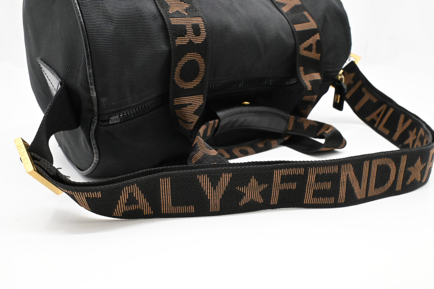 Fendi 2way Boston Bag in Black Canvas