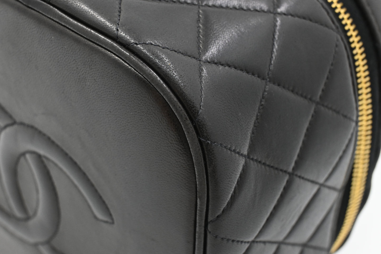 Chanel Vanity in Black Matelassé Leather