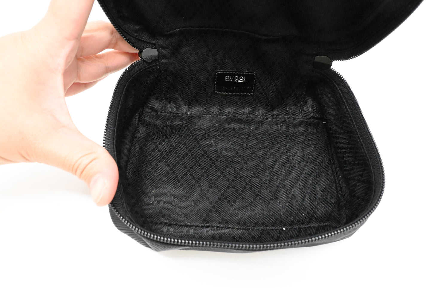Gucci Vanity Case in Black Canvas and Leather