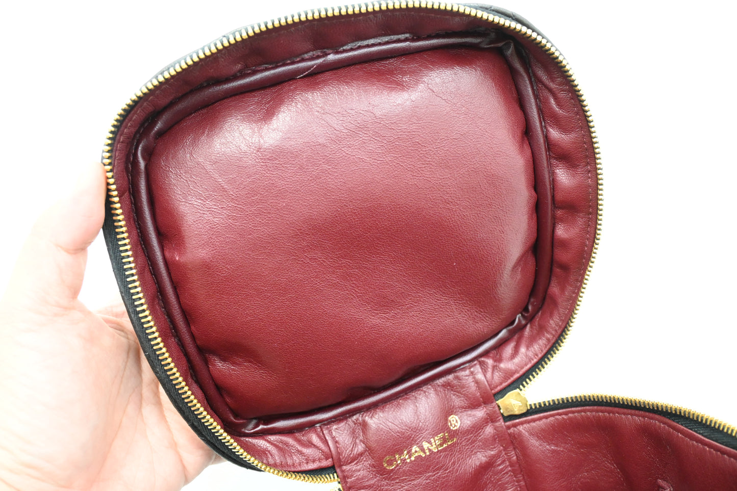 Chanel Vanity in Black Matelassé Leather