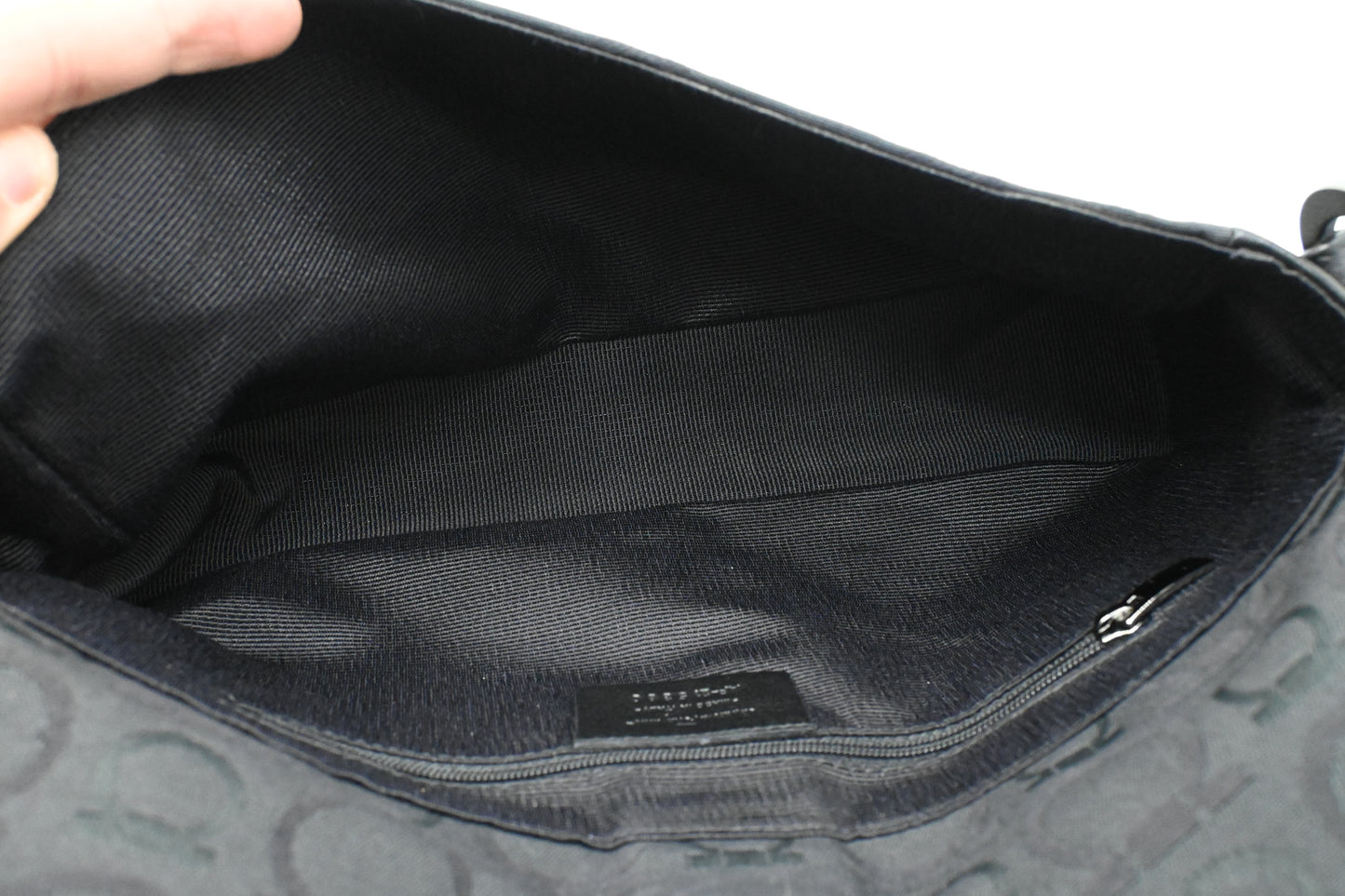 Ferragamo Shoulder Bag in Black Gancini Canvas