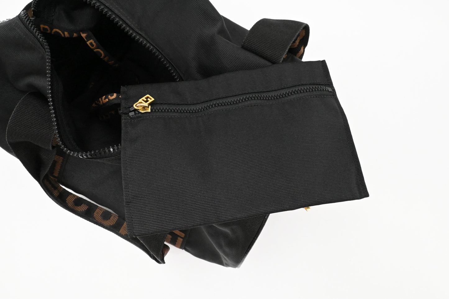 Fendi 2way Boston Bag in Black Canvas
