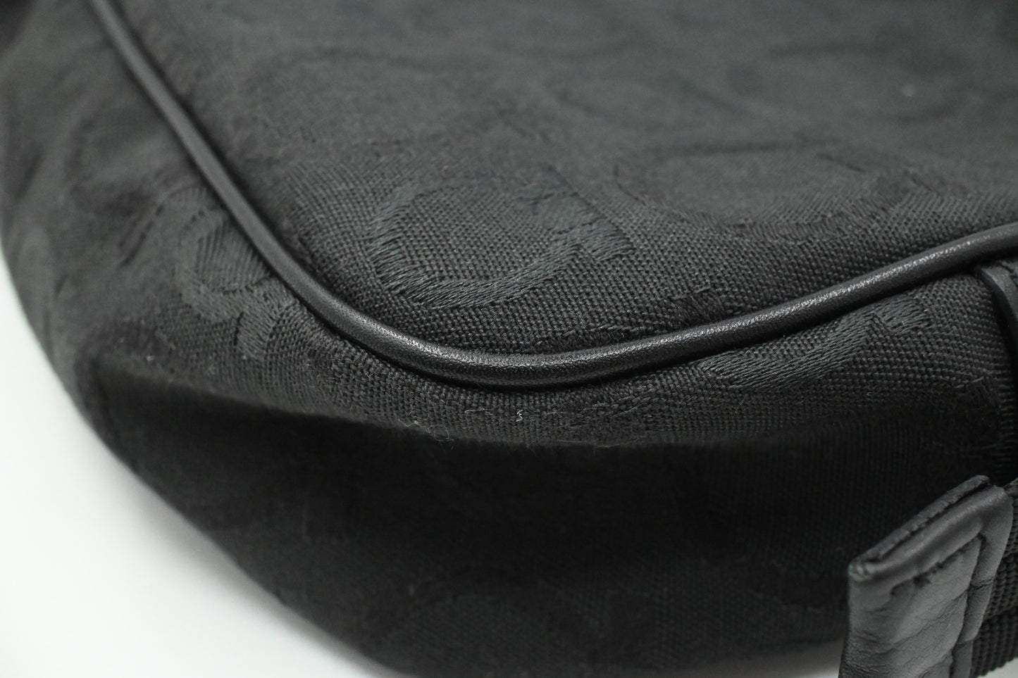 Ferragamo Shoulder Bag in Black Gancini Canvas