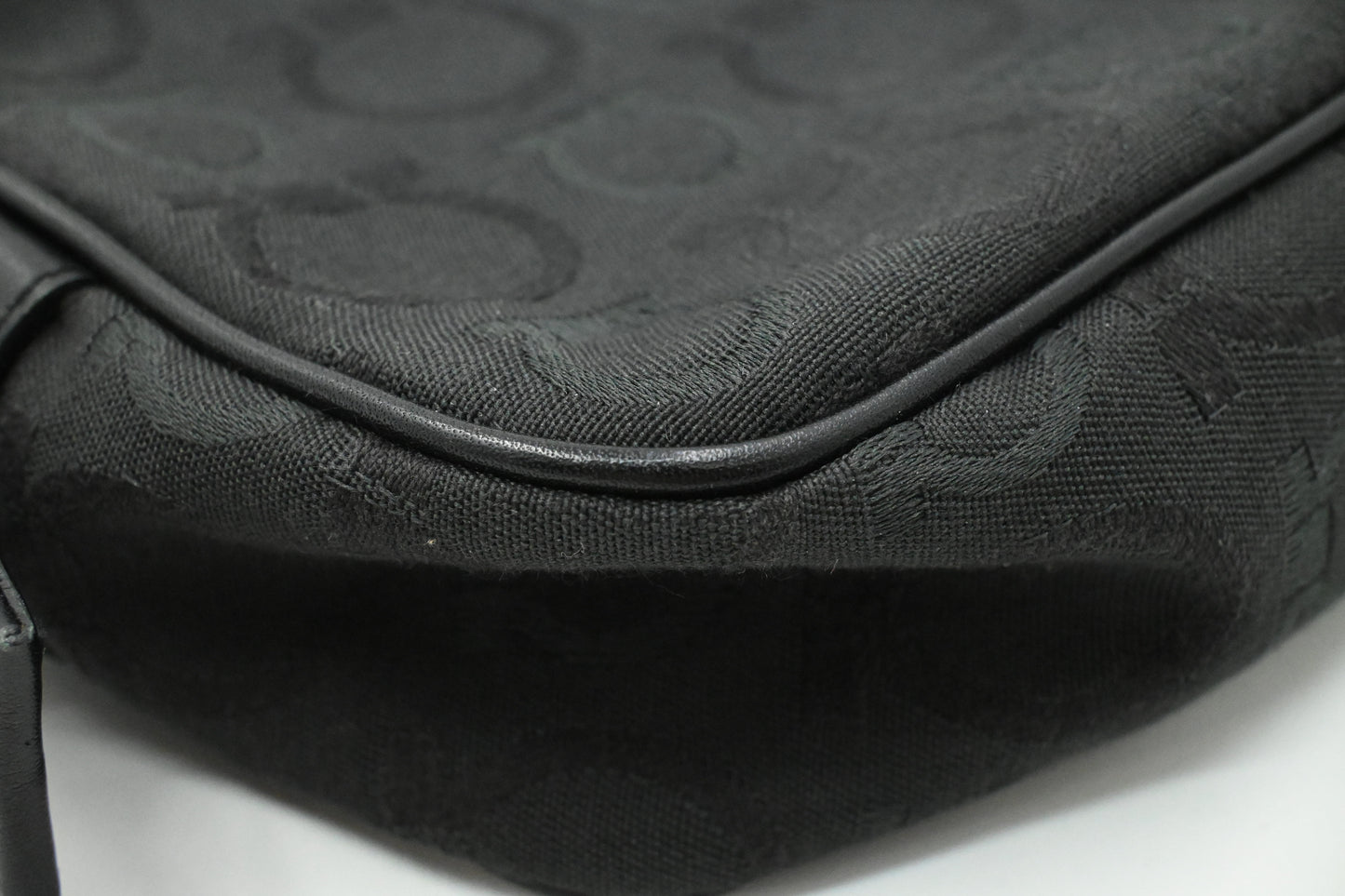 Ferragamo Shoulder Bag in Black Gancini Canvas