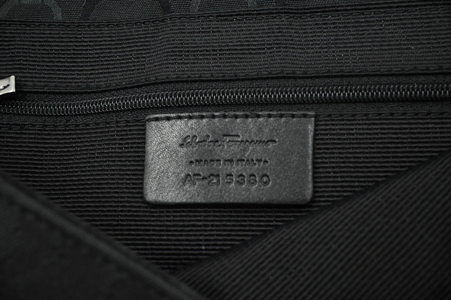 Ferragamo Shoulder Bag in Black Gancini Canvas