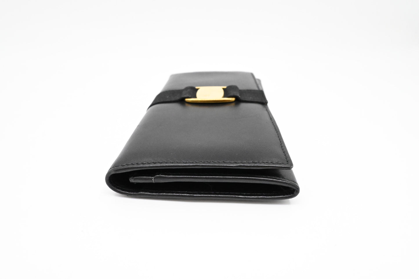 Ferragamo Long Wallet in Black Leather