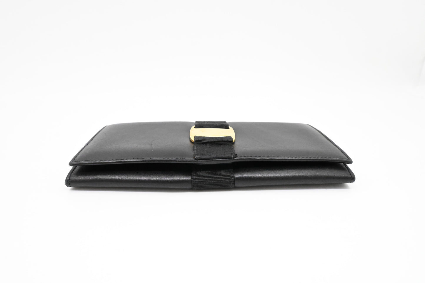 Ferragamo Long Wallet in Black Leather