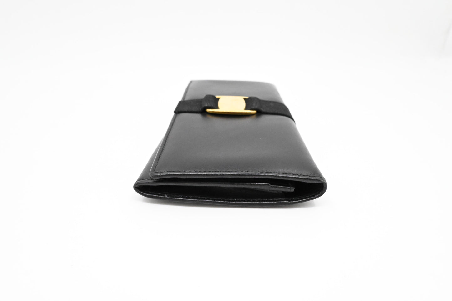 Ferragamo Long Wallet in Black Leather