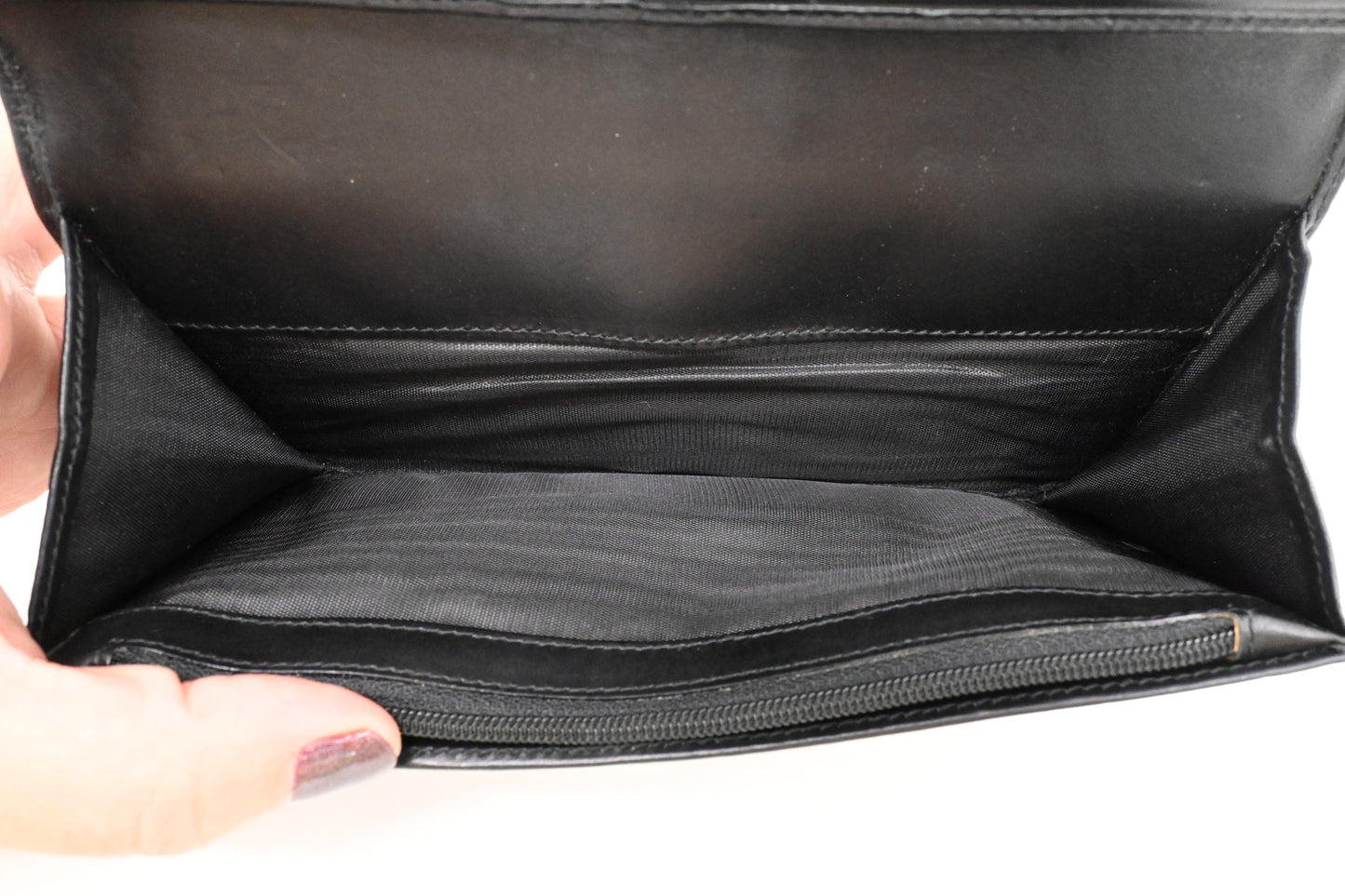 Ferragamo Long Wallet in Black Leather
