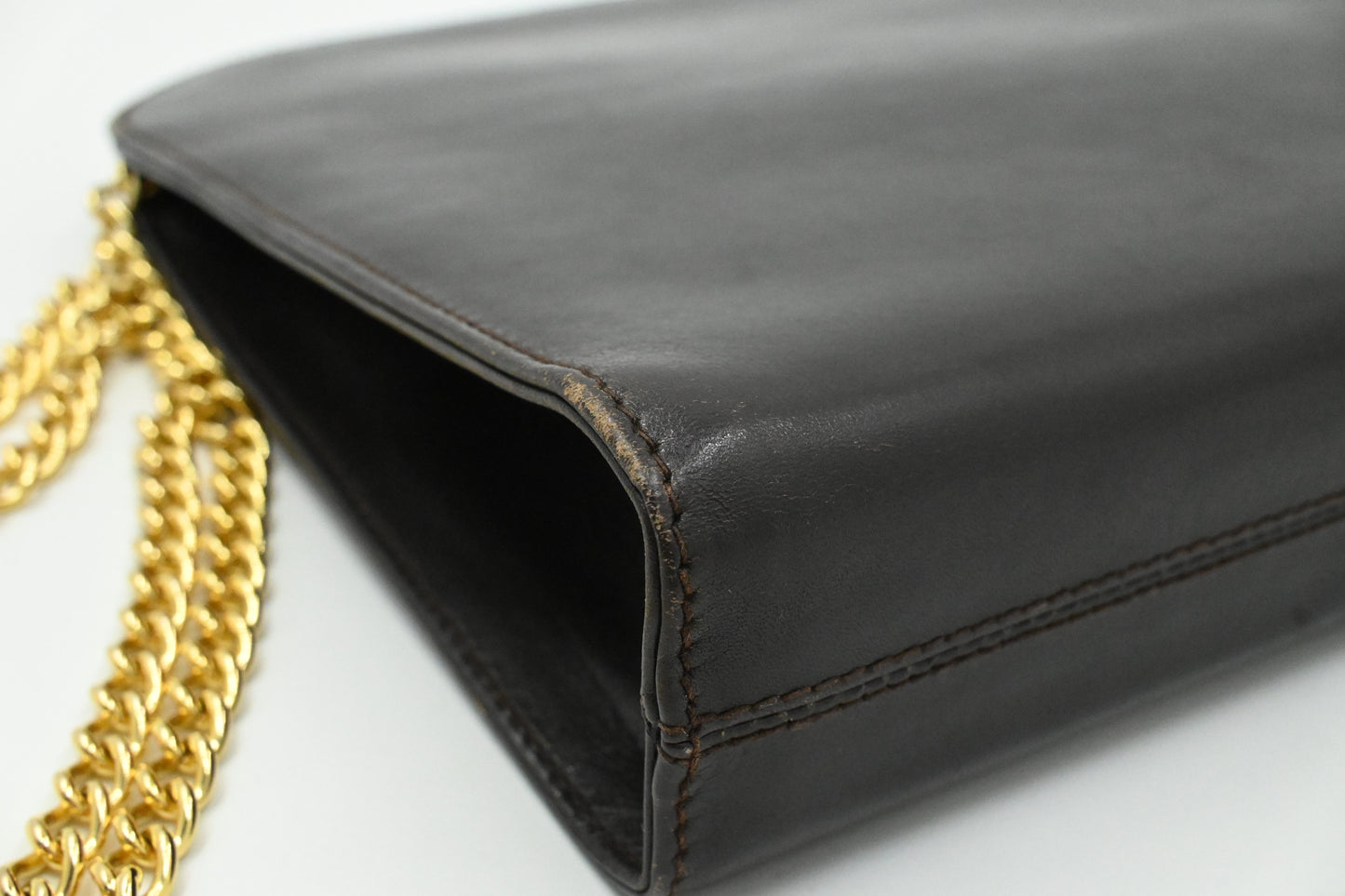 Ferragamo Shoulder Bag in Dark Brown Leather