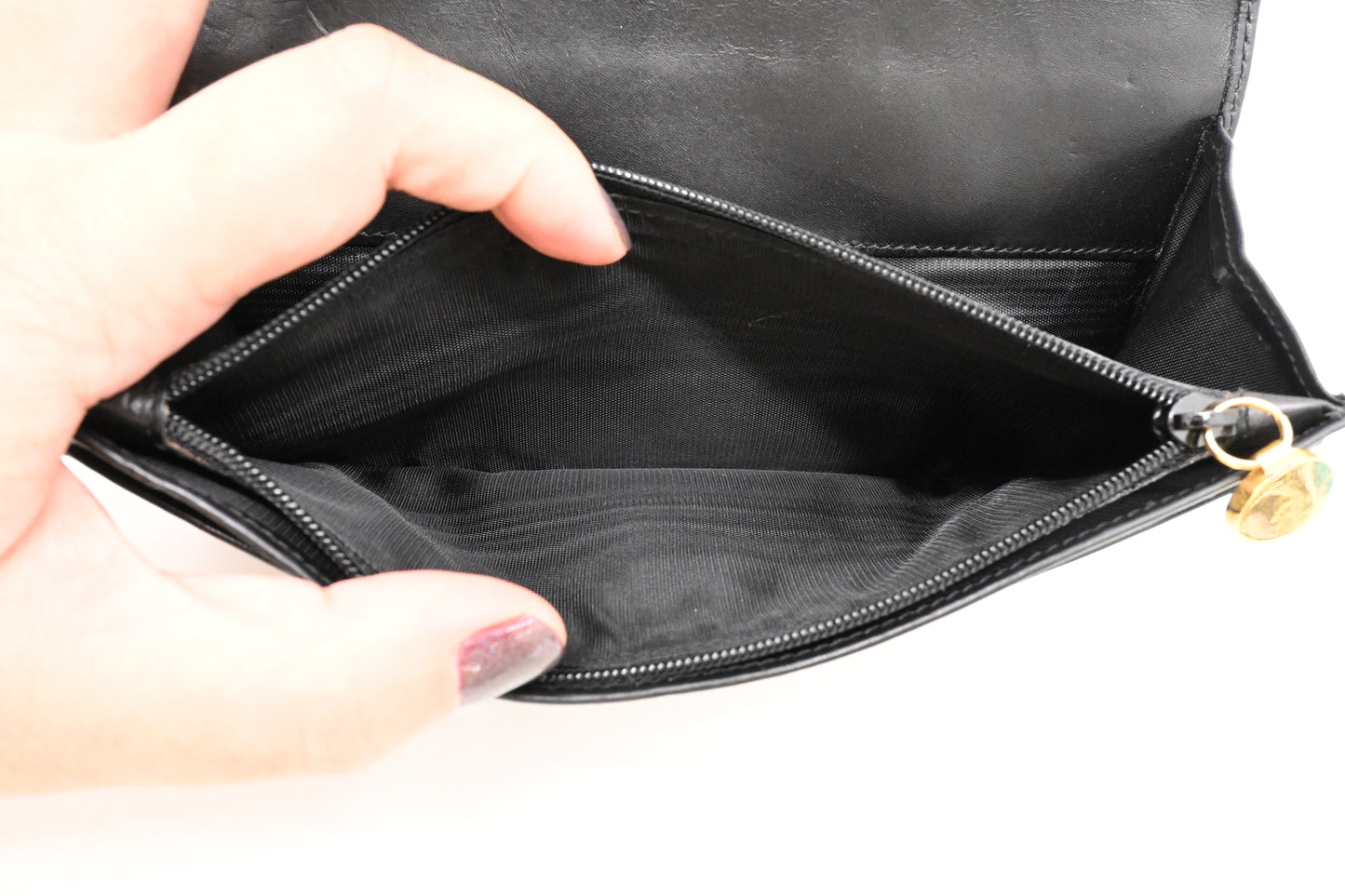 Ferragamo Long Wallet in Black Leather