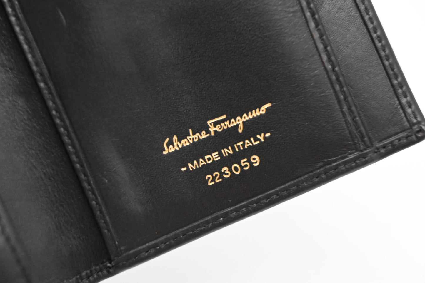 Ferragamo Long Wallet in Black Leather