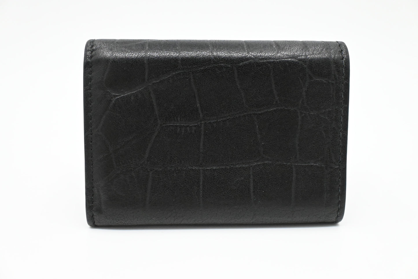 YSL Saint Laurent Compact Wallet in Croc-Effect Calfskin Leather