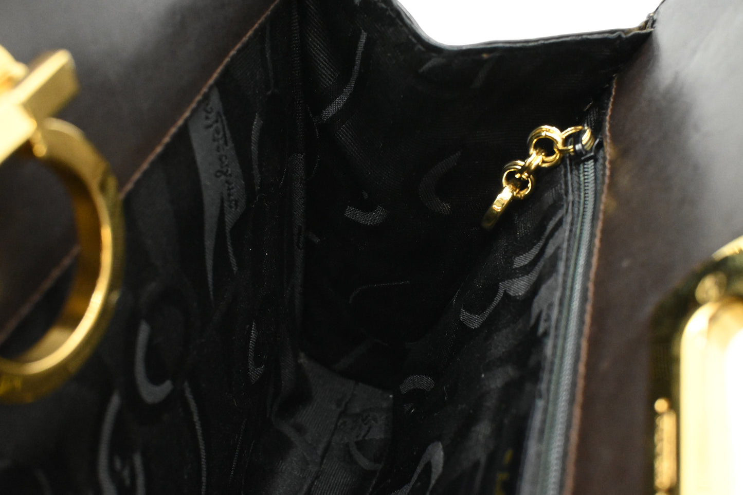 Ferragamo Shoulder Bag in Dark Brown Leather