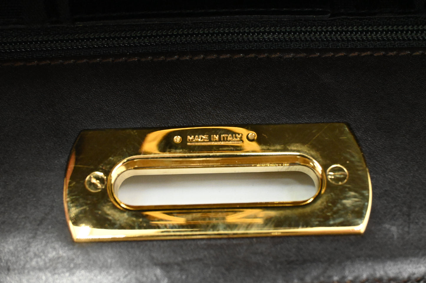 Ferragamo Shoulder Bag in Dark Brown Leather