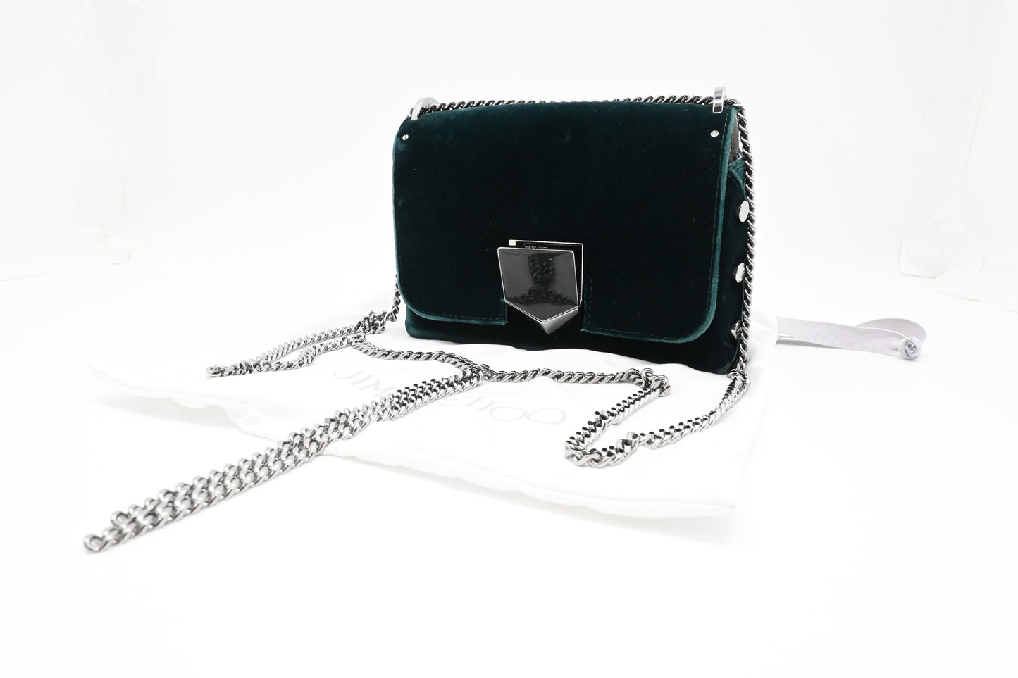 Jimmy Choo Lockett Petite in Teal Velvet