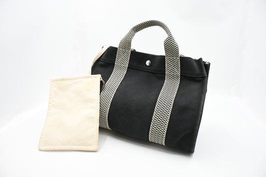 Hermes Cannes PM in Black Canvas