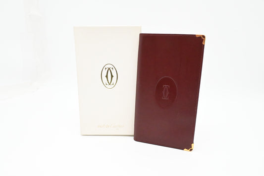 Cartier Bifold Wallet in Burgundy Leather