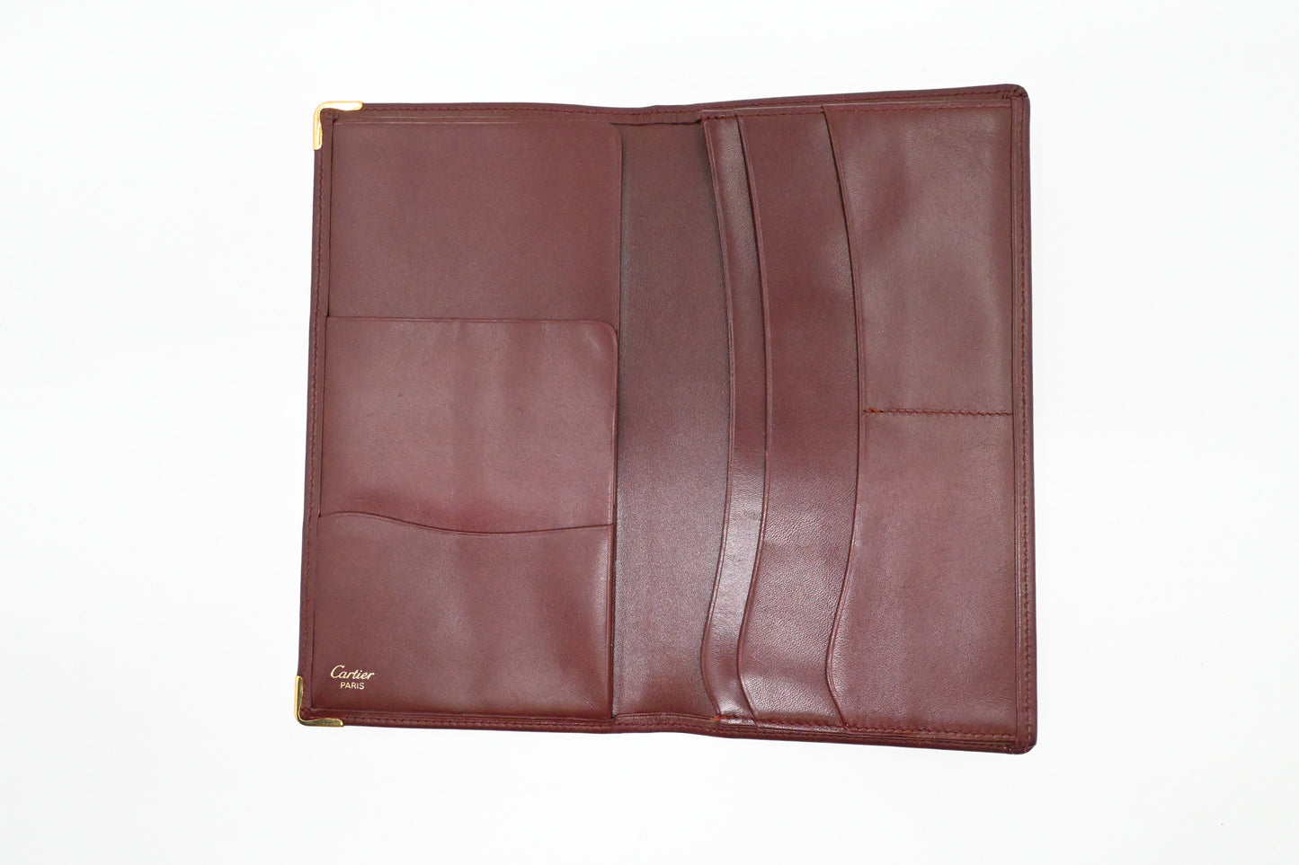 Cartier Bifold Wallet in Burgundy Leather