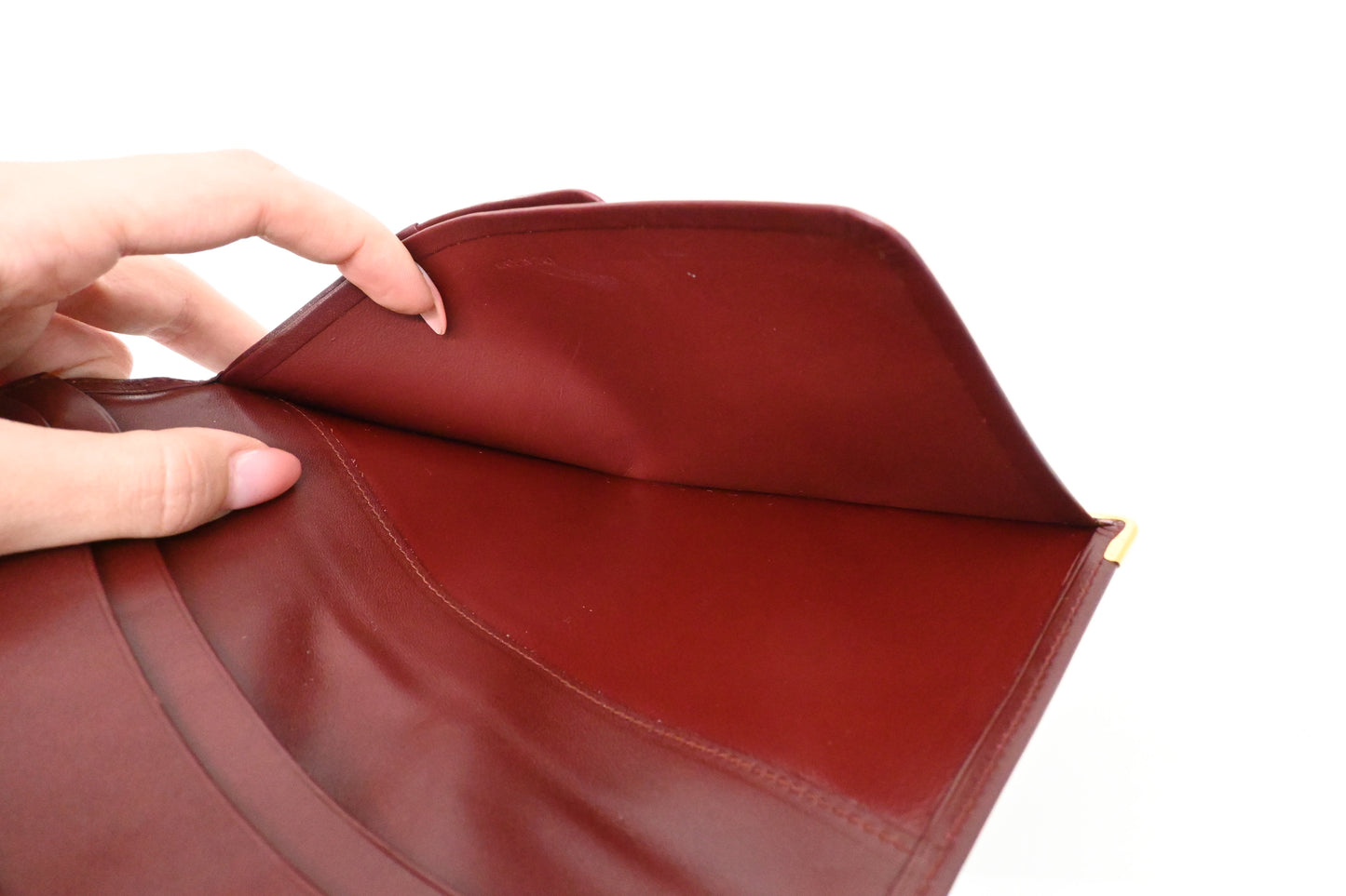 Cartier Bifold Wallet in Burgundy Leather
