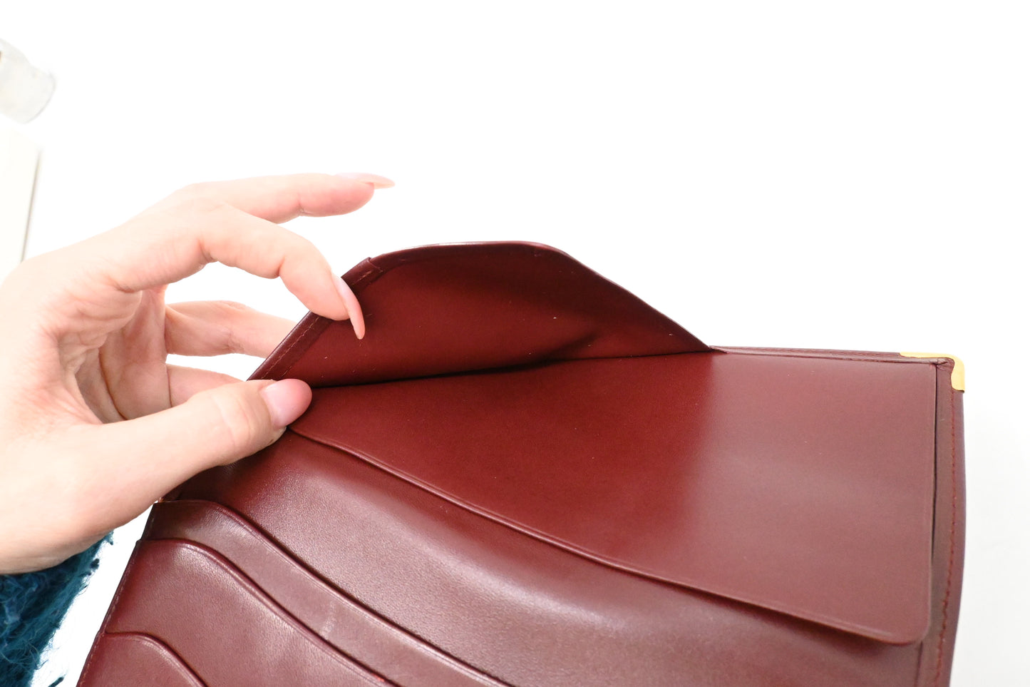 Cartier Bifold Wallet in Burgundy Leather