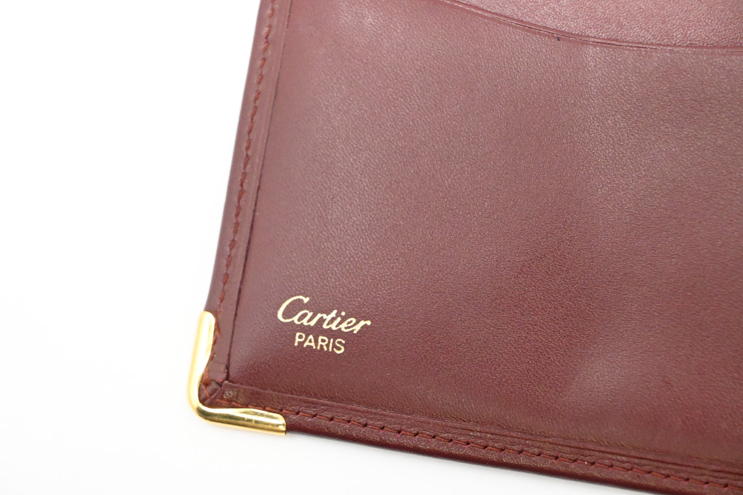 Cartier Bifold Wallet in Burgundy Leather