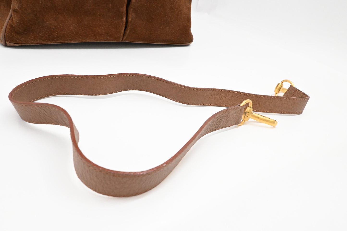 Gucci 2way Tote in Brown Suede Leather