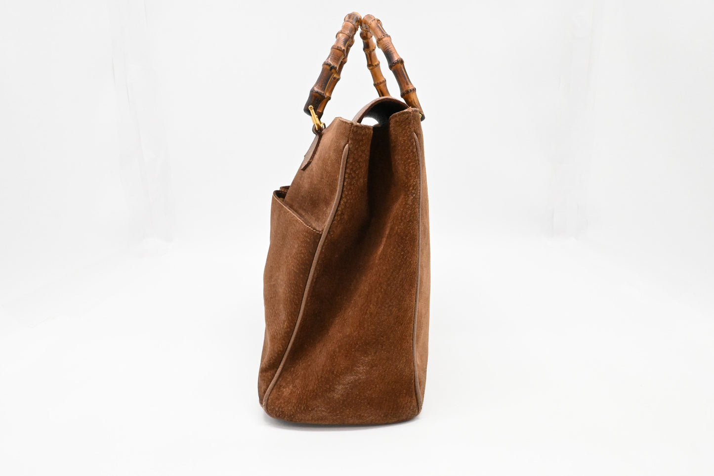Gucci 2way Tote in Brown Suede Leather