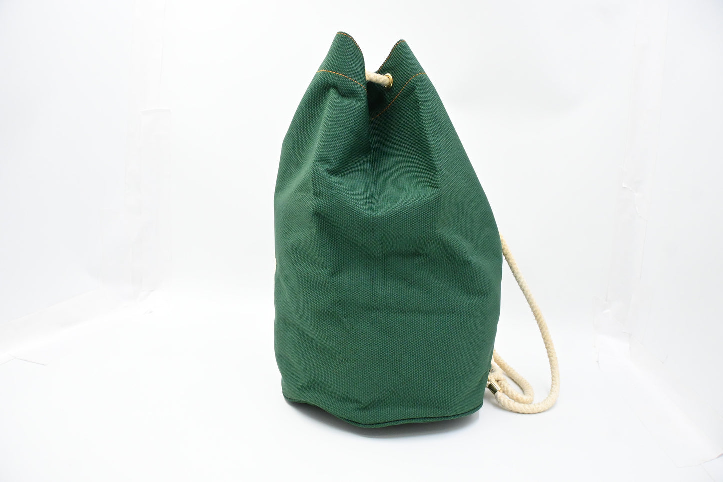 Hermes Eau de Cologne Bucket Shoulder Bag in Green Cotton Canvas