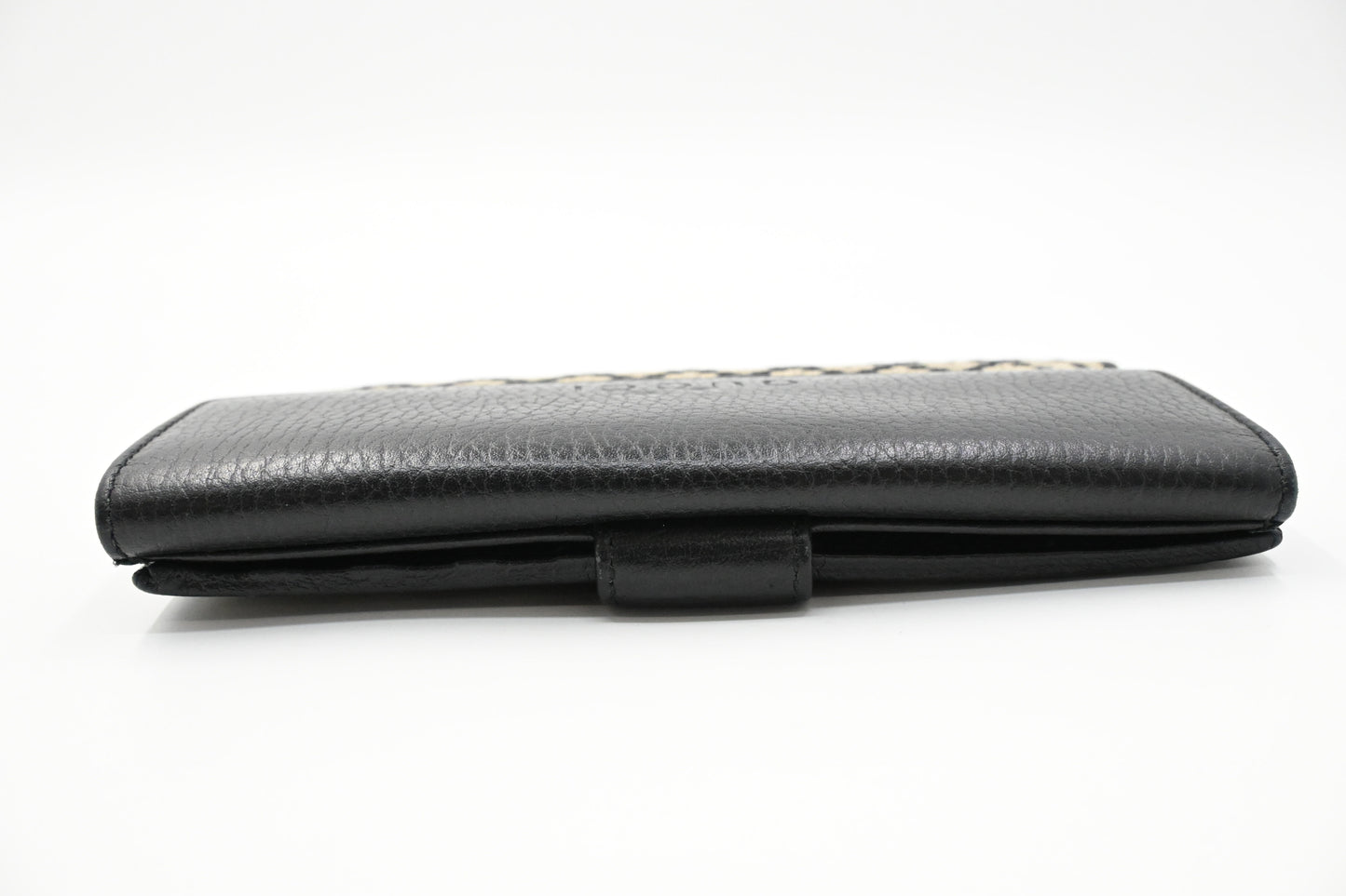 Gucci Long Wallet in Black Diamante Canvas and Leather