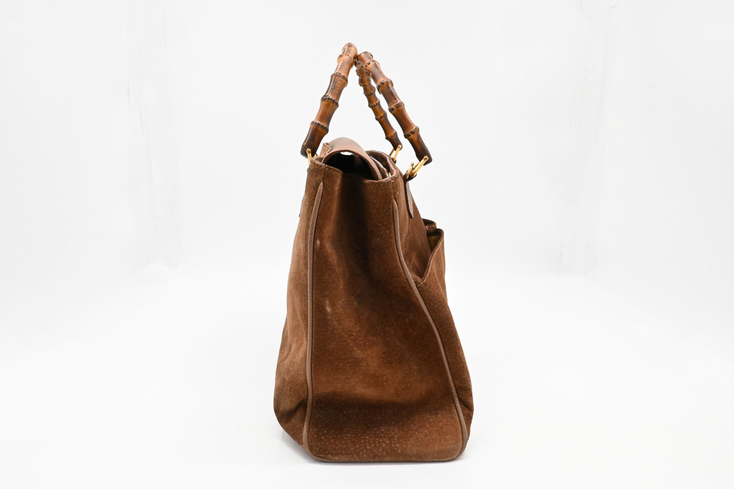 Gucci 2way Tote in Brown Suede Leather