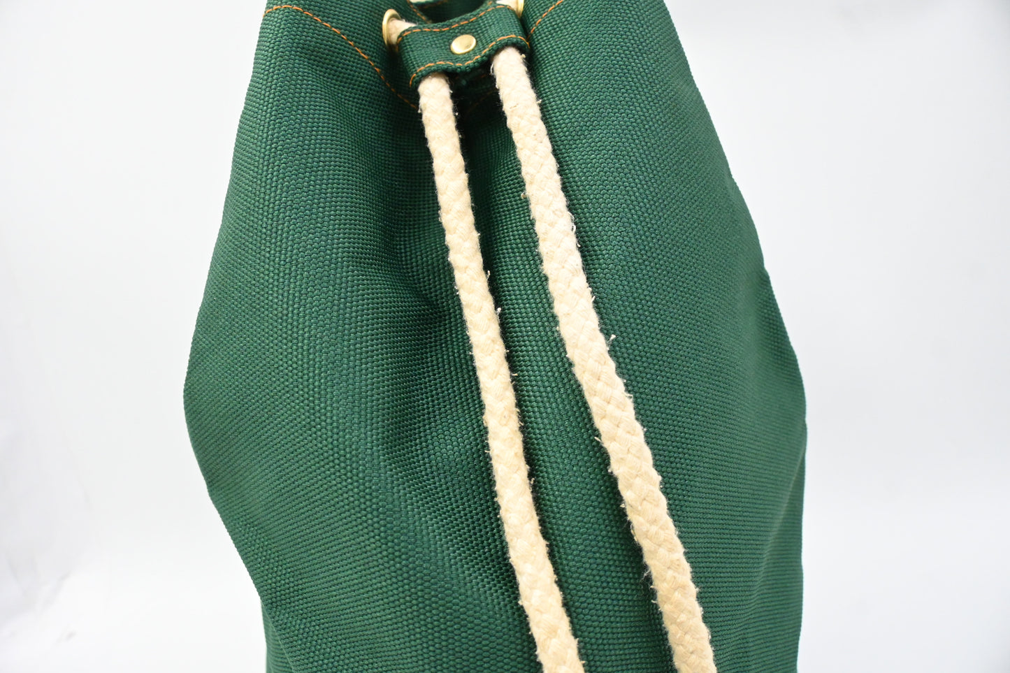 Hermes Eau de Cologne Bucket Shoulder Bag in Green Cotton Canvas