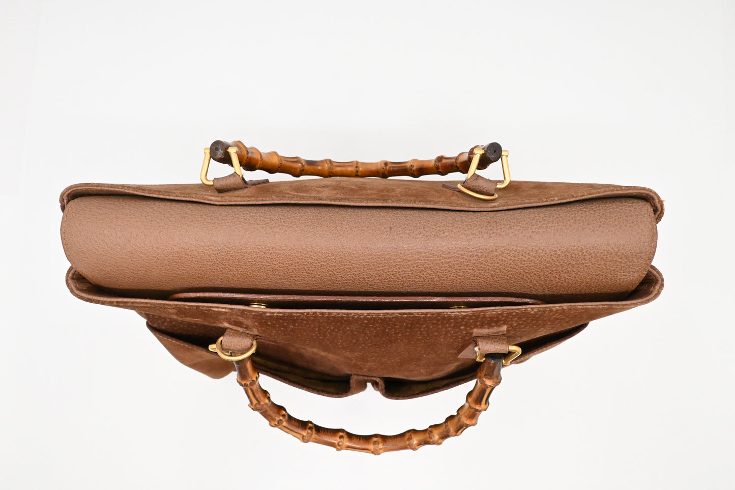 Gucci 2way Tote in Brown Suede Leather