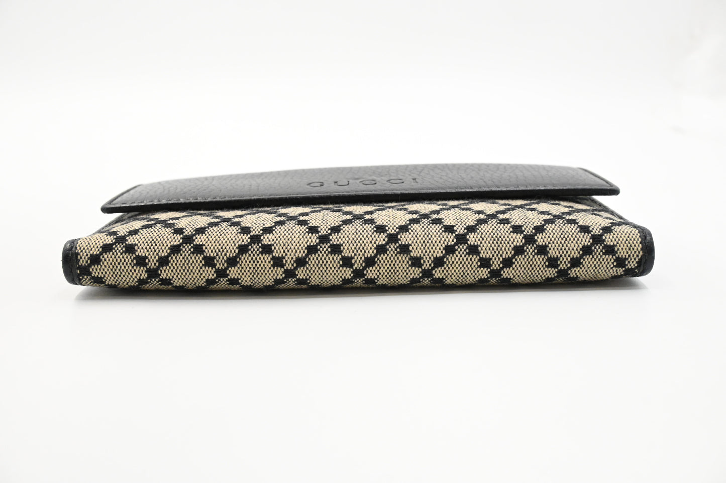 Gucci Long Wallet in Black Diamante Canvas and Leather