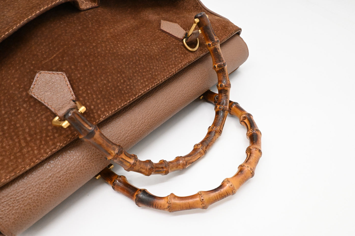 Gucci 2way Tote in Brown Suede Leather