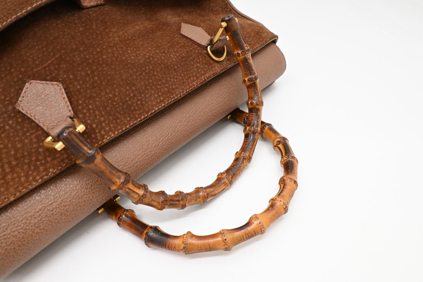 Gucci 2way Tote in Brown Suede Leather