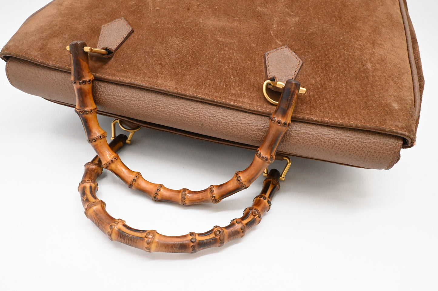 Gucci 2way Tote in Brown Suede Leather