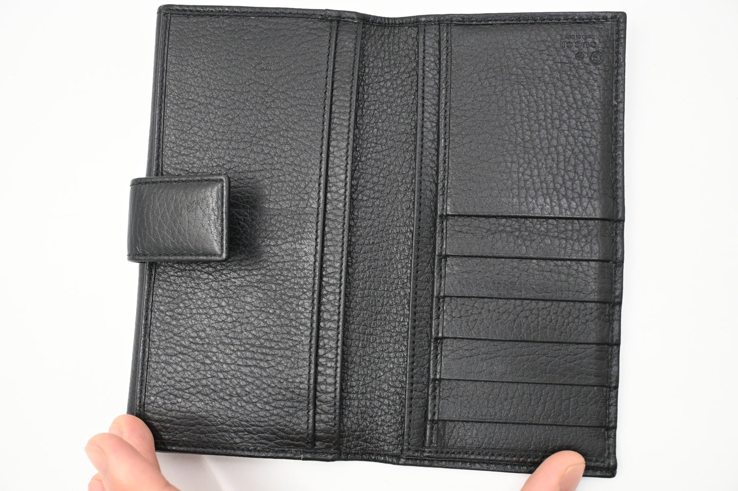 Gucci Long Wallet in Black Diamante Canvas and Leather