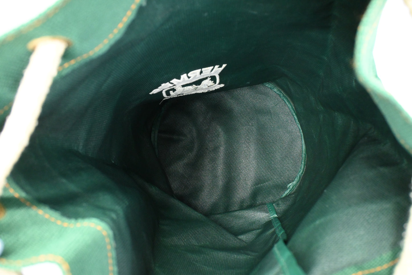 Hermes Eau de Cologne Bucket Shoulder Bag in Green Cotton Canvas