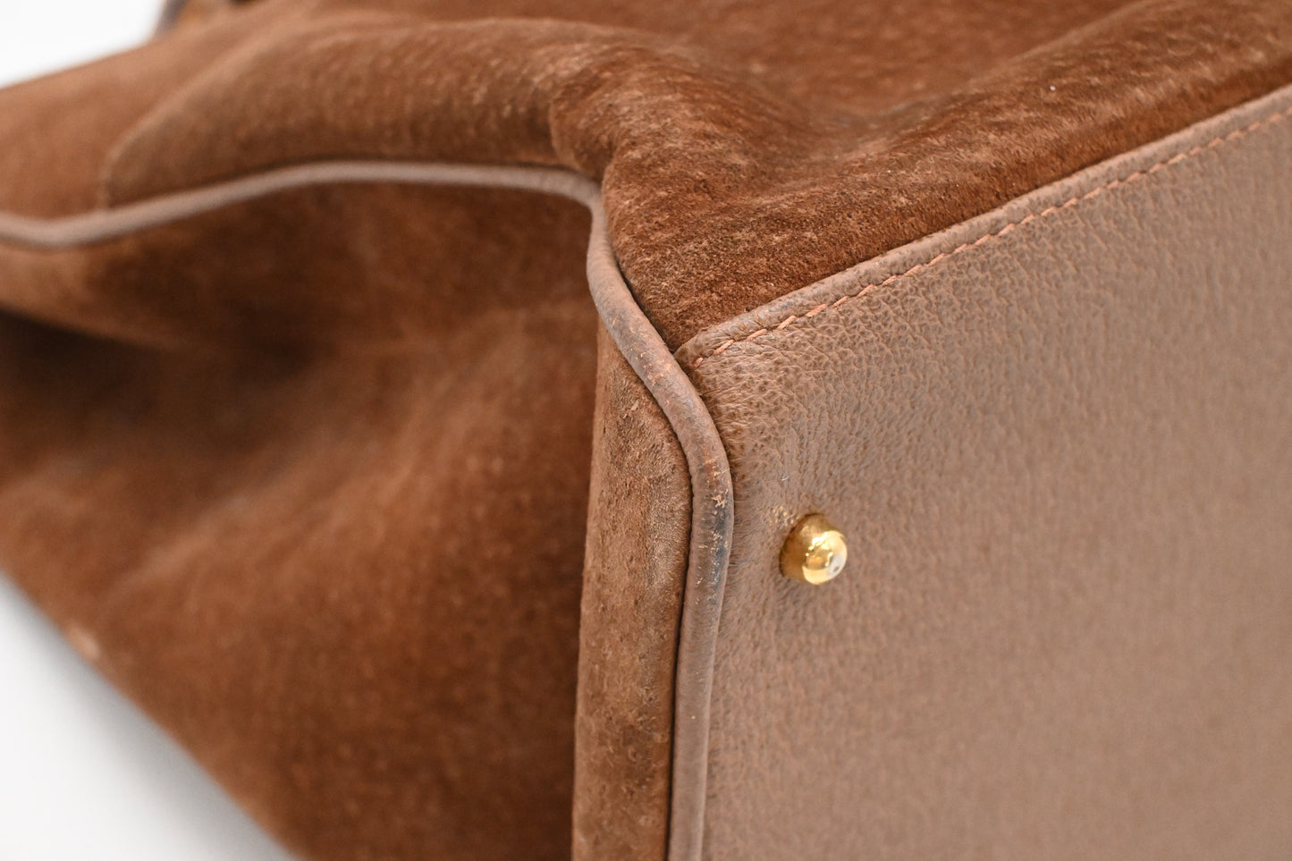 Gucci 2way Tote in Brown Suede Leather