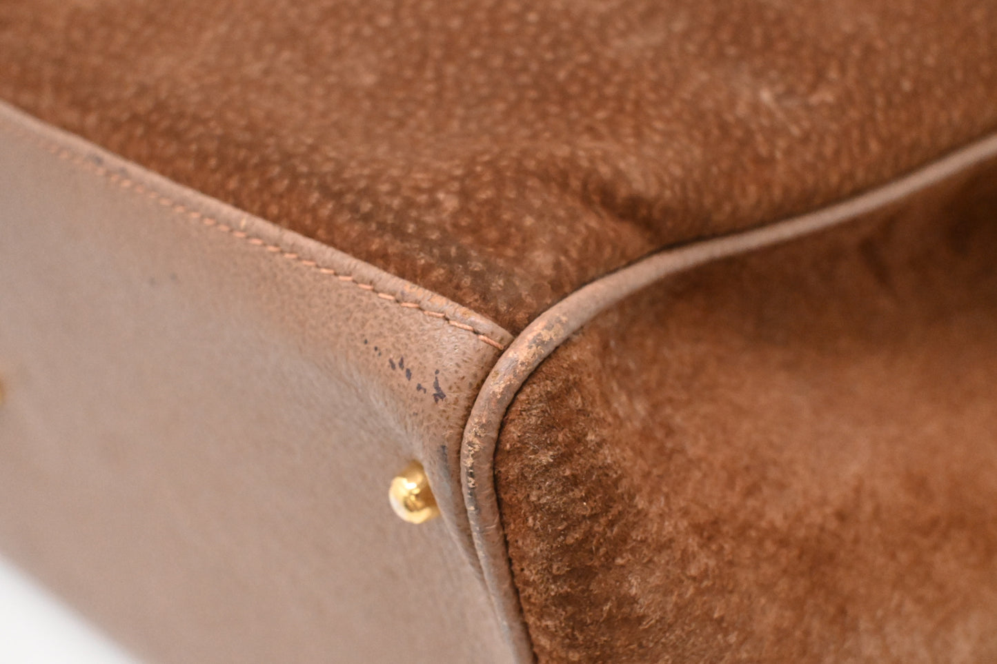 Gucci 2way Tote in Brown Suede Leather