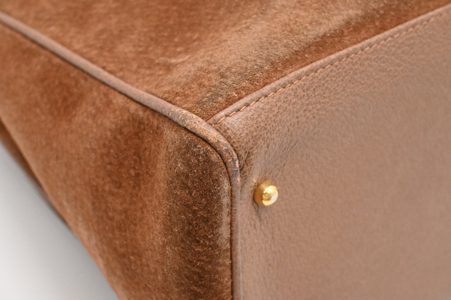 Gucci 2way Tote in Brown Suede Leather
